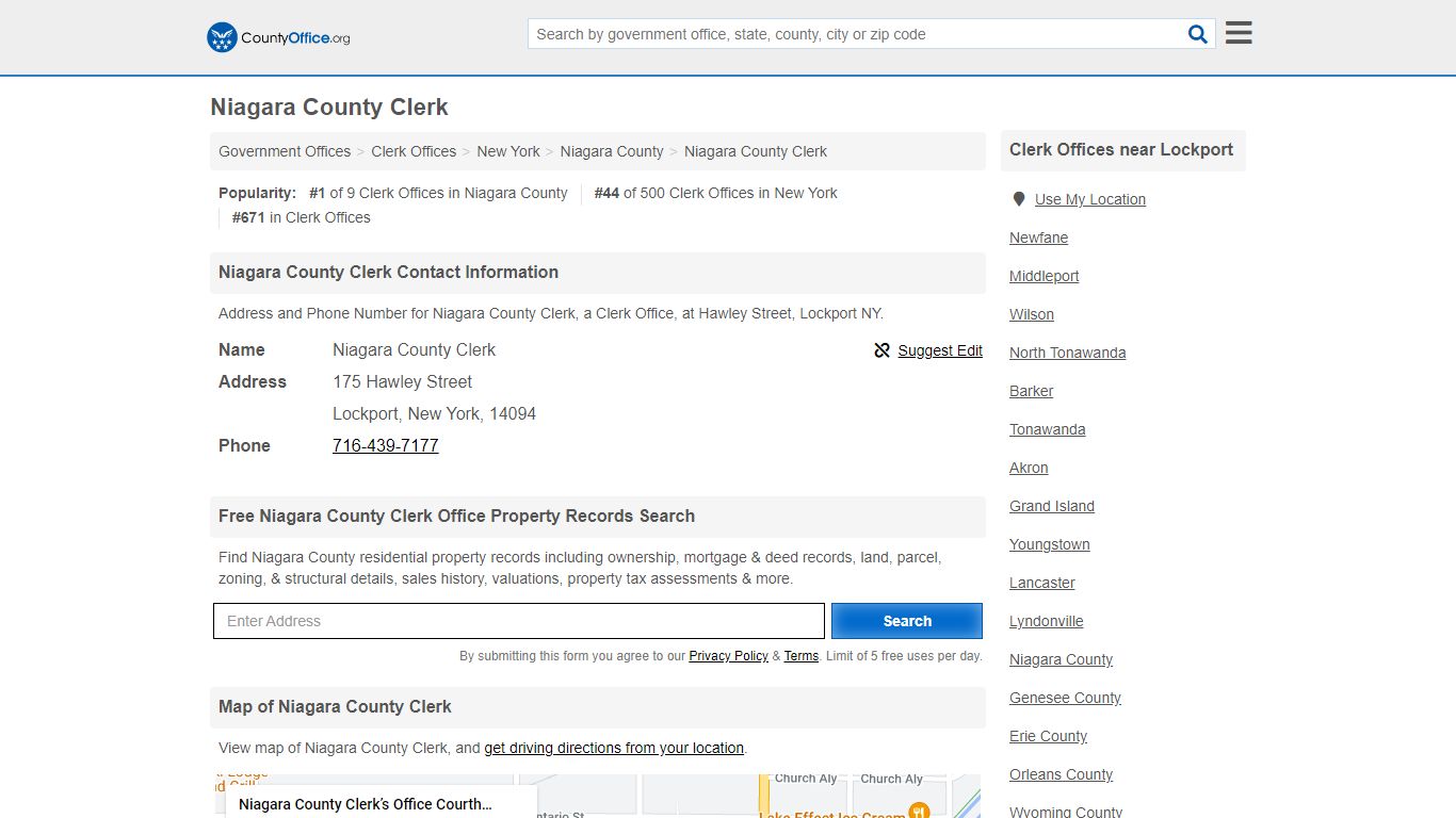 Niagara County Clerk - Lockport, NY (Address and Phone)