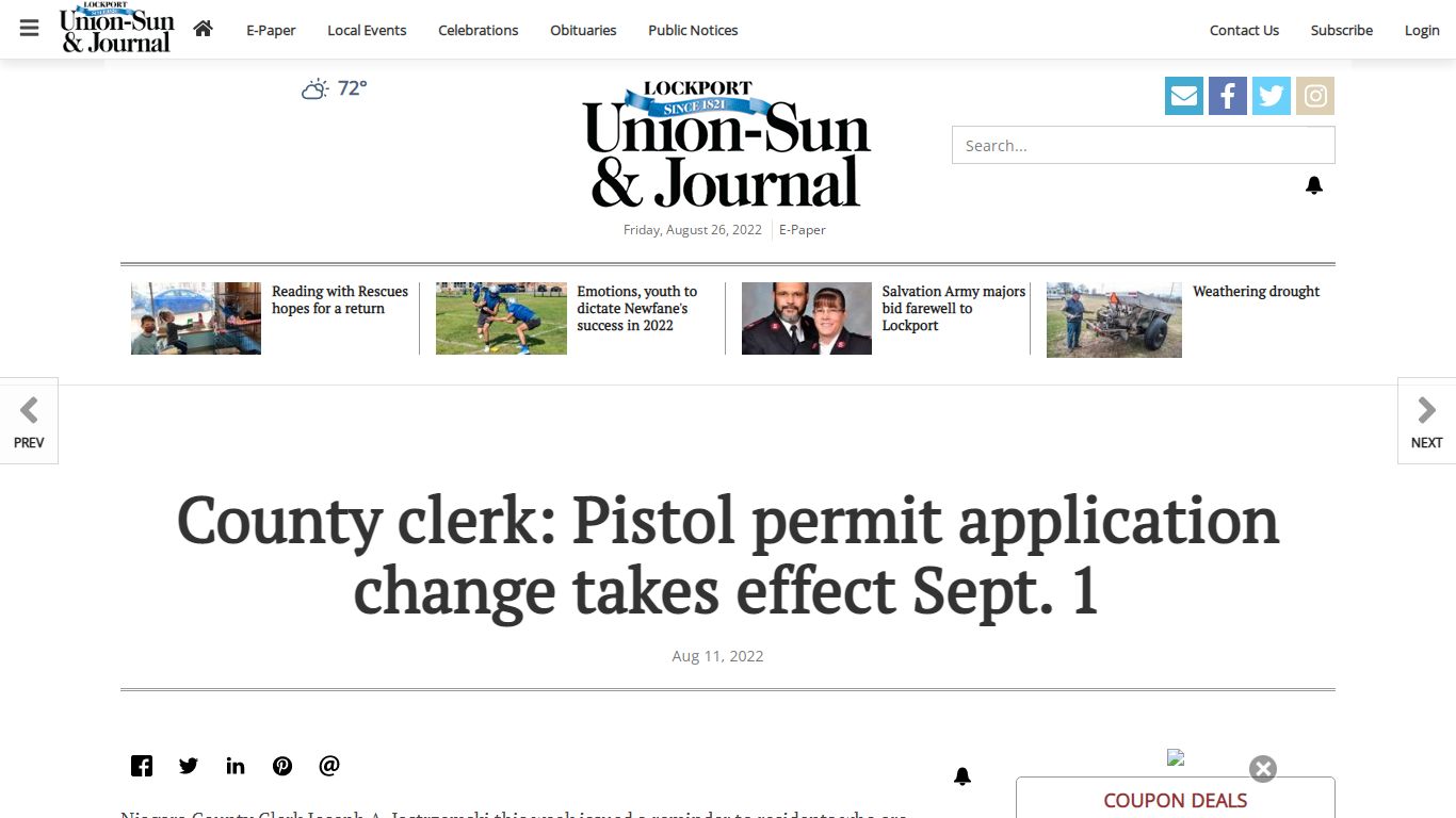 County clerk: Pistol permit application change takes effect Sept. 1 ...