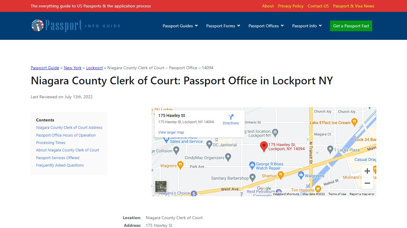 Niagara County Clerk of Court: Passport Office in Lockport NY